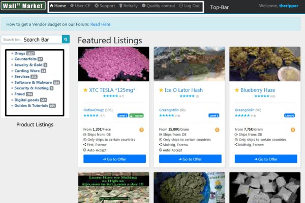 dark web market urls
